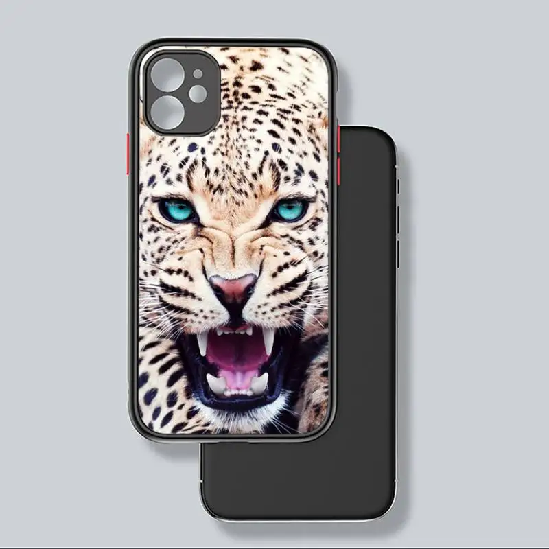 

Fashion Tiger Leopard Phone Case For iphone 12 11 8 7 plus mini x xs xr pro max matte transparent cover