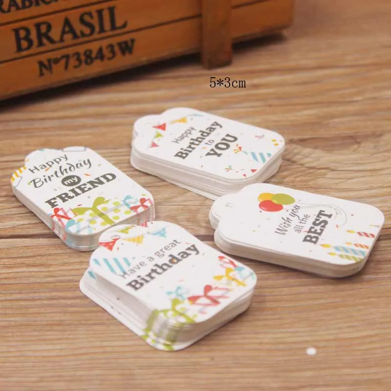 100 шт/100 + струнные бирки белые картонные печатные ценники новейший дизайн горячие