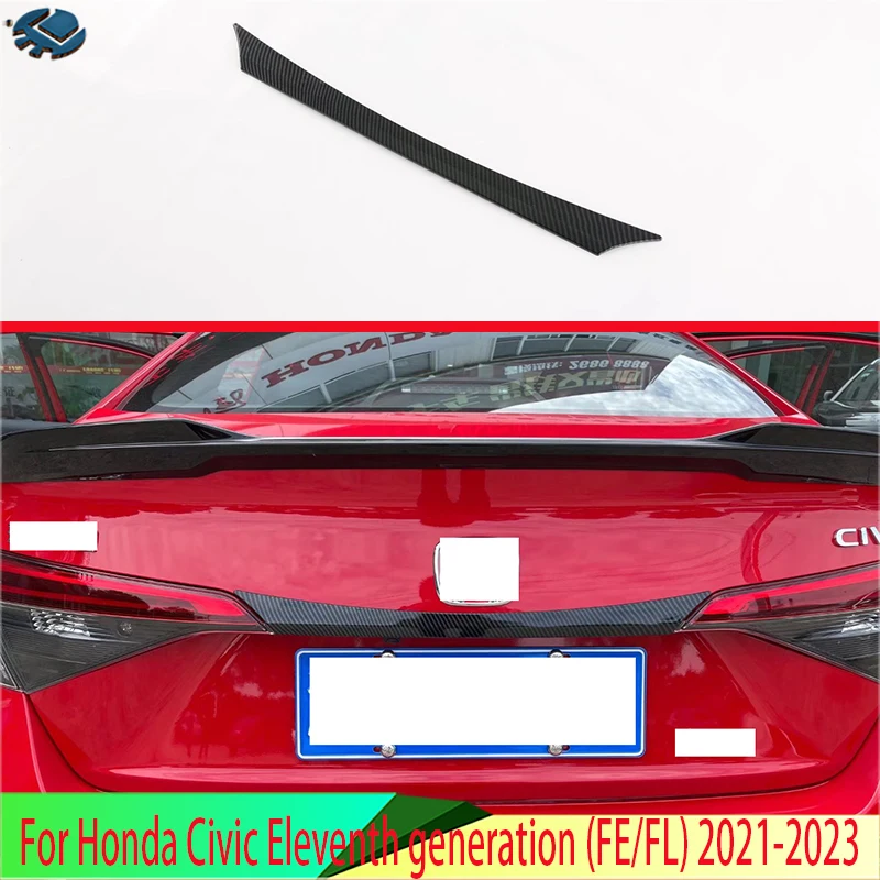 

For Honda Civic Eleventh generation (FE/FL) 2021-2023 Carbon Fiber Style Rear Boot Door Trunk Lid Cover Trim Tailgate Garnish