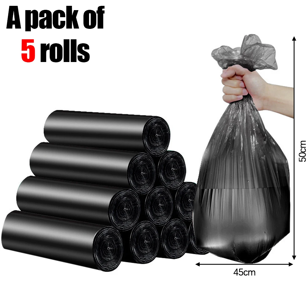 100 шт./5 рулонов мусорных мешков одноразовые Бытовые Пластиковые утолщенные