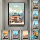Постер ZT817, изображение Токио, Лиссабон, Барселона, путешествия по городу, мир, HD-печать, холст, Настенная картина для гостиной, винтажный Декор для дома