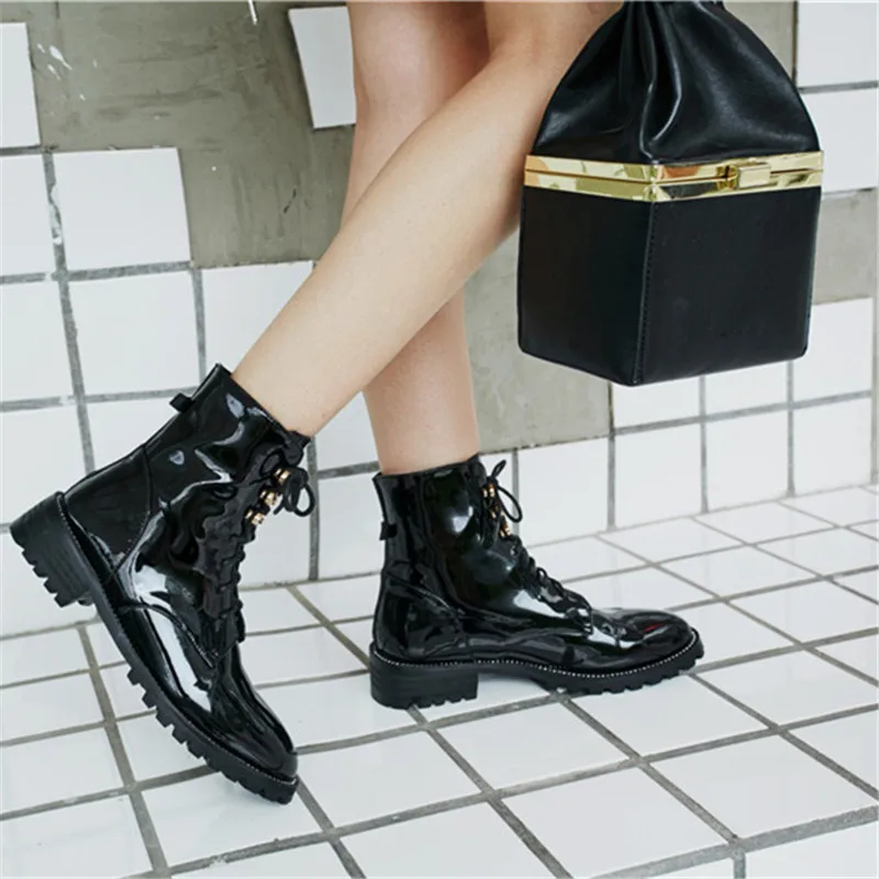 YECHNE женские настоящие Обучающие одиночные черные зимние клинкерные Челси Laarzen