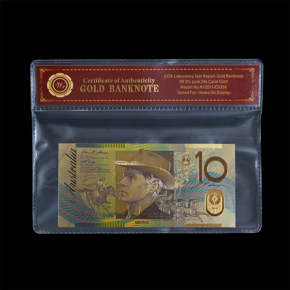 WR Новый австралийский 10 доллар поддельные деньги золотая фольга Банкнота с