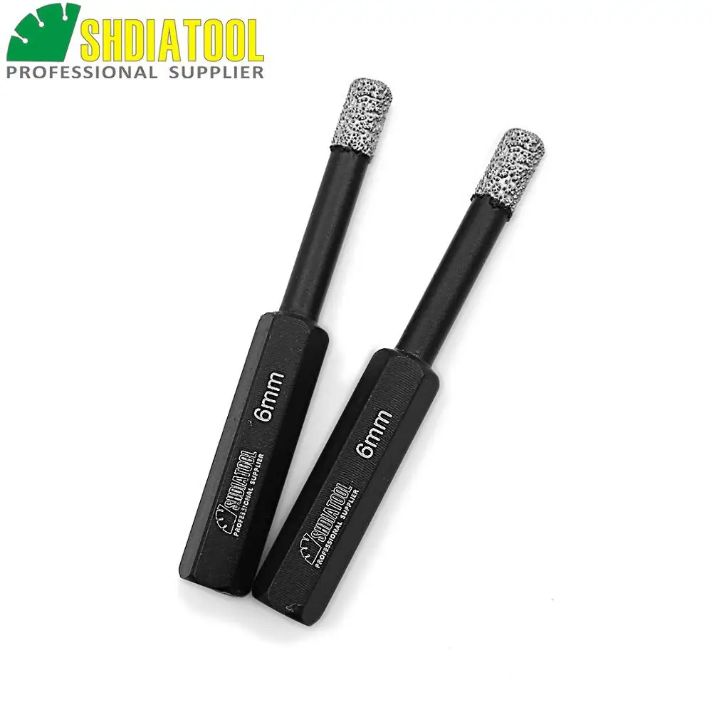 Diatool диаметр 6 мм Вакуумные Спаяны Алмазные биты для камня (2 шт.) фарфор/ кладки