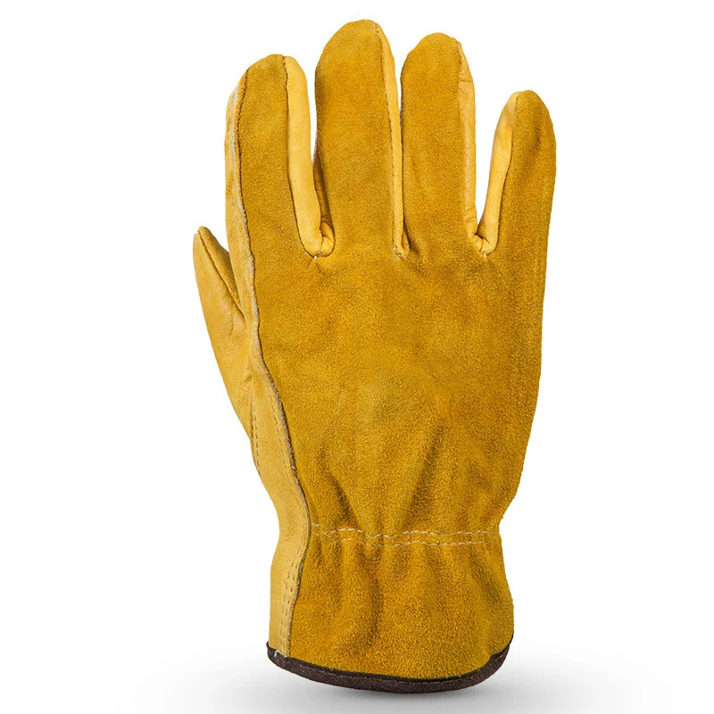 

New Work Drivers Gloves Gardening Motorcycle Household Work Cowhide Leather Safety Working Glove Men&Women