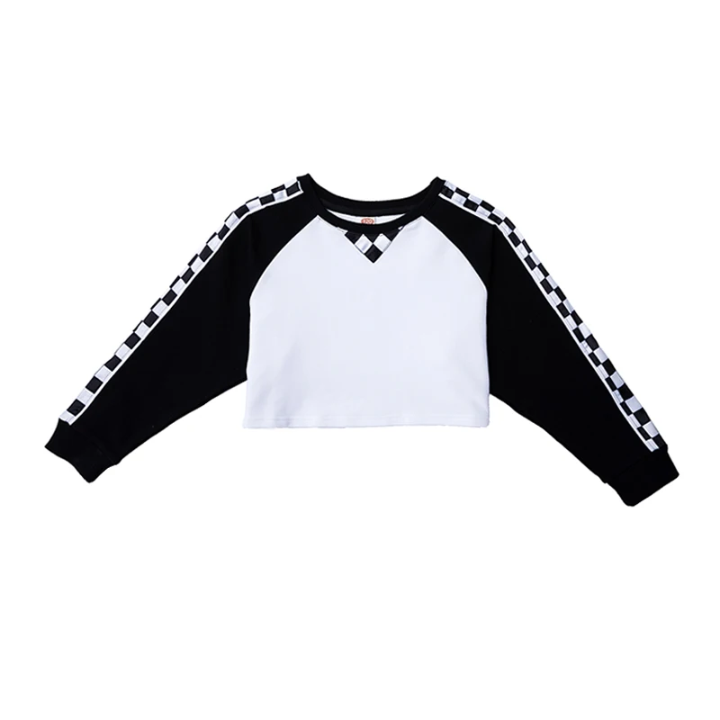 

Children's Jazz Dance Costume Girls Ballroom Hip-Hop Dancing Clothing Button Split Wide Leg Pants Black Hiphop Suit Wear 110-180