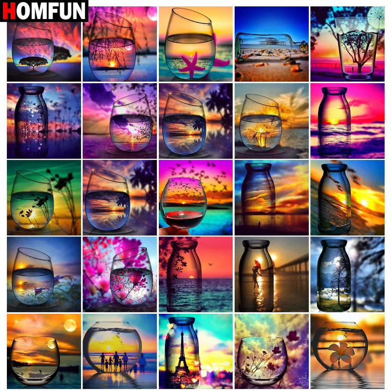 HOMFUN квадратная круглая дрель 5D алмазная картина экологические ремесла полная