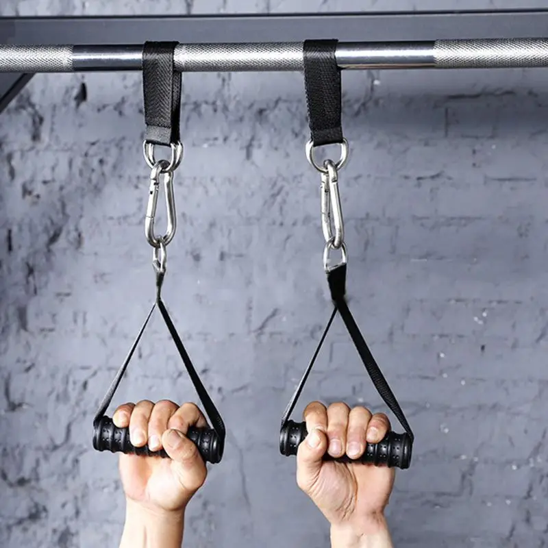 

Heavy Duty Sling Straps Fitness Pull up Bar Hanging Leg Raiser with Steel D-Ring