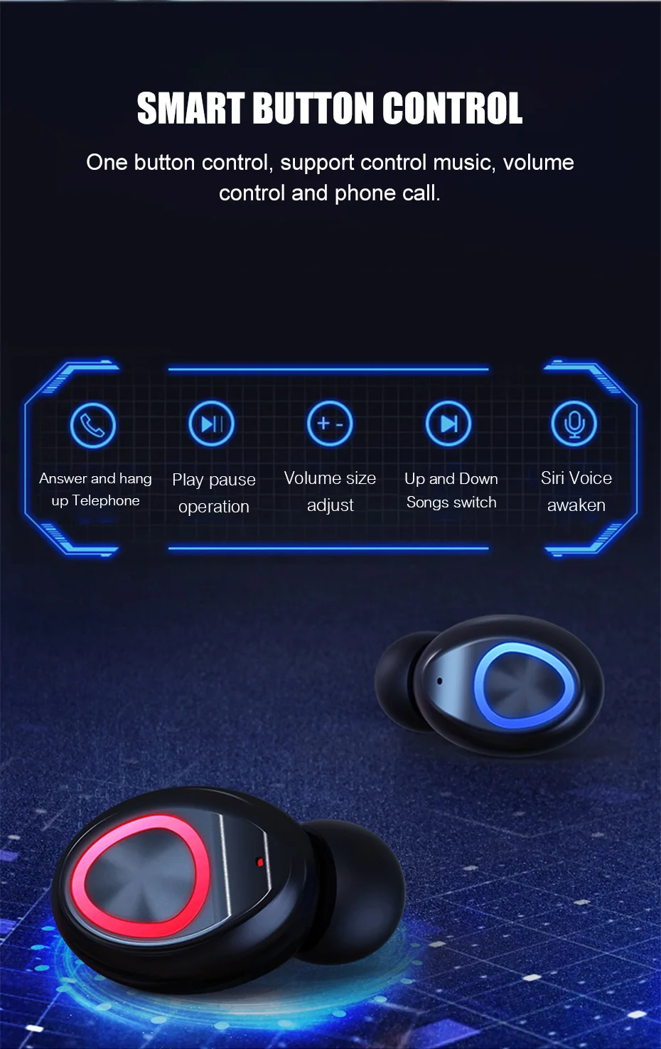 TWS Bluetooth наушники с микрофоном светодиодный дисплей беспроводные Bluetooth наушники водонепроницаемые шумоподавляющие гарнитуры