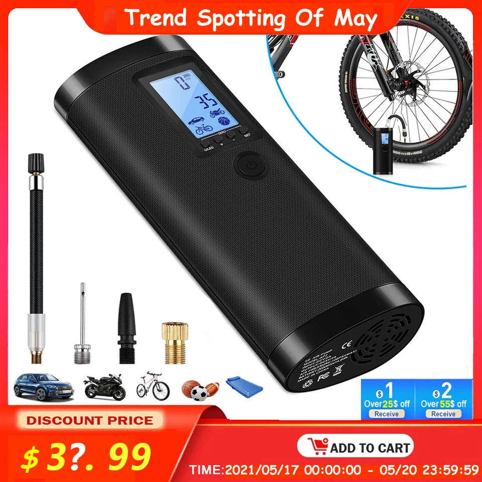 Насос для накачивания шин беспроводной воздушный компрессор автомобиля