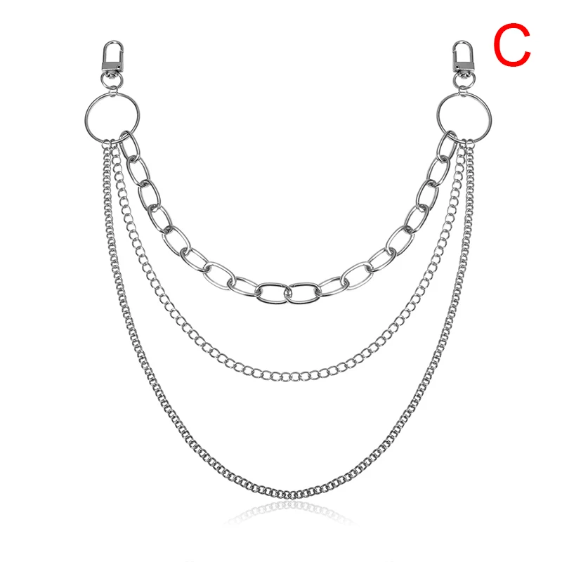 Модный ремень в стиле панк стильный однослойный/трехслойный хип-хоп цепочка на