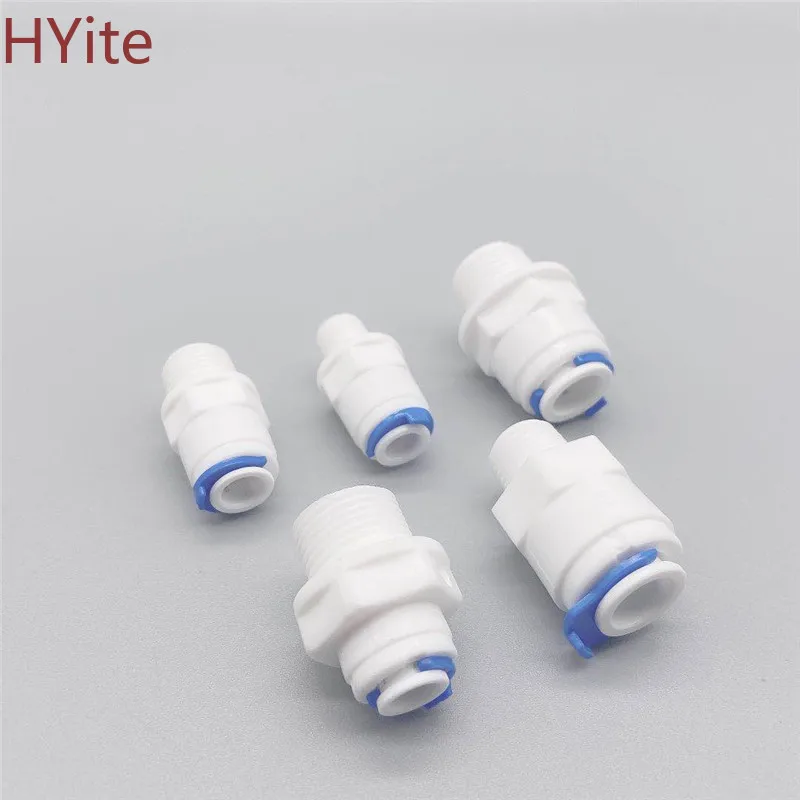 Прямой фитинг для труб RO 1/4 3/8 OD шланг 1/8 &quot1/4&quot 1/2 &quot3/8&quot BSP пластиковая резьба