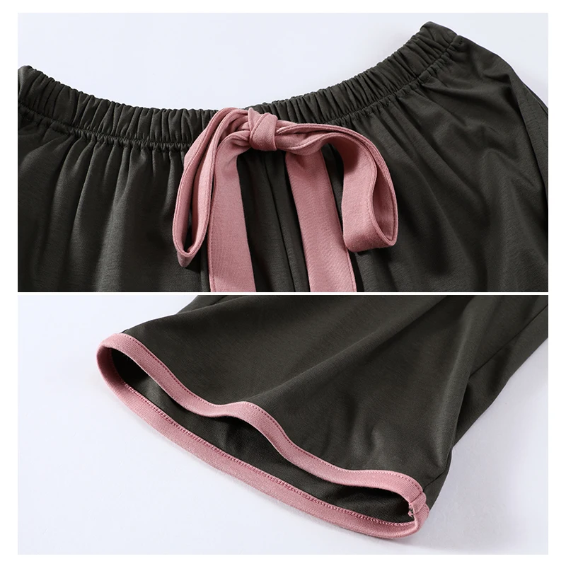 

ATUENDO Summer Fashion Soft Pajama Sets for Women 100% Cotton Silk Kawaii Lounge Sleepwear Atoff Home Satin Homewear Nightwear