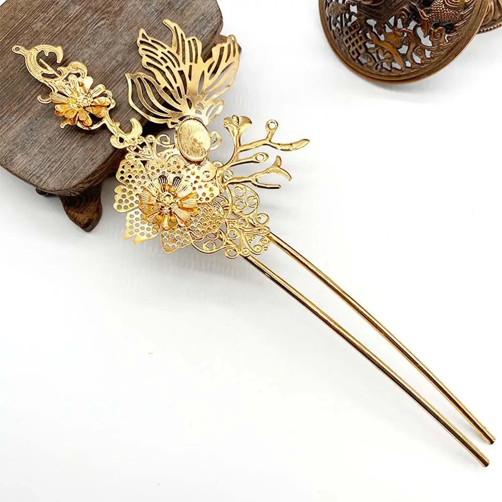 Китайские традиционные винтажные металлические заколки для волос u образная