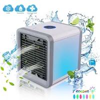 Портативный вентилятор-охладитель воздуха, мини-USB, 7 цветов светильник, настольный вентилятор охлаждения воздуха, увлажнитель, очиститель ...