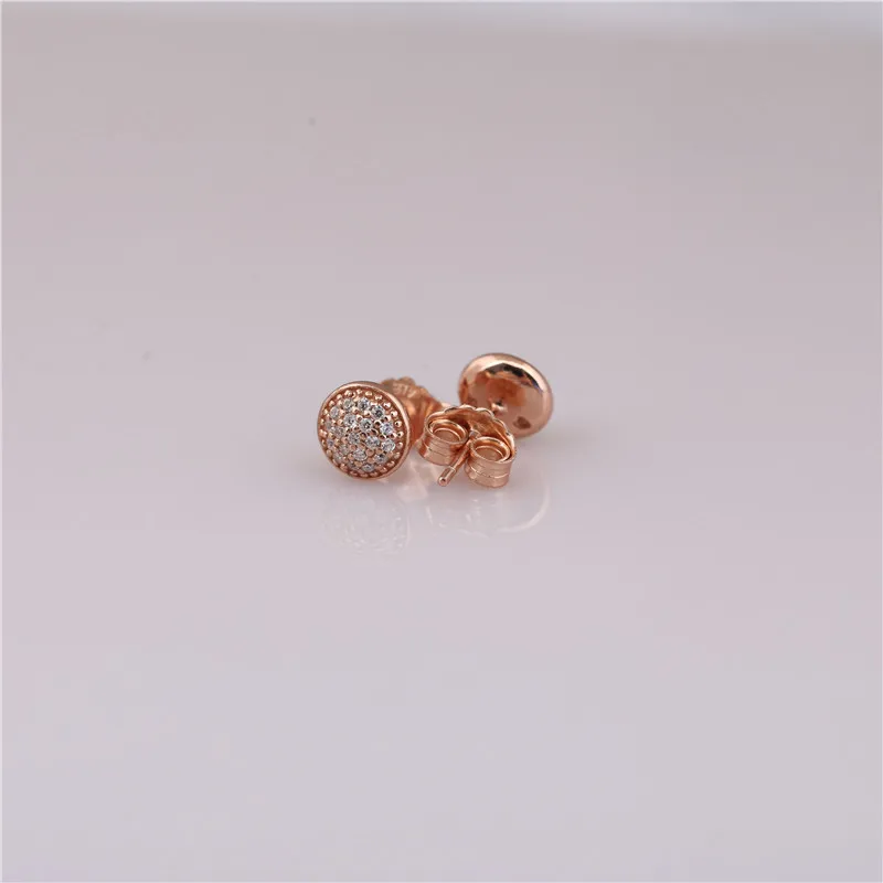 925 Sterling Silver Stud Earrings cz Rose gold Pavé Suitable for ladies birthday gifts | Украшения и аксессуары