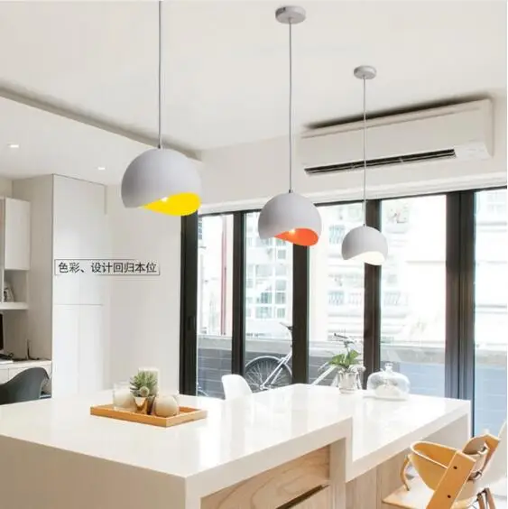 Современные подвесные светильники сферический дизайн Белый алюминиевый