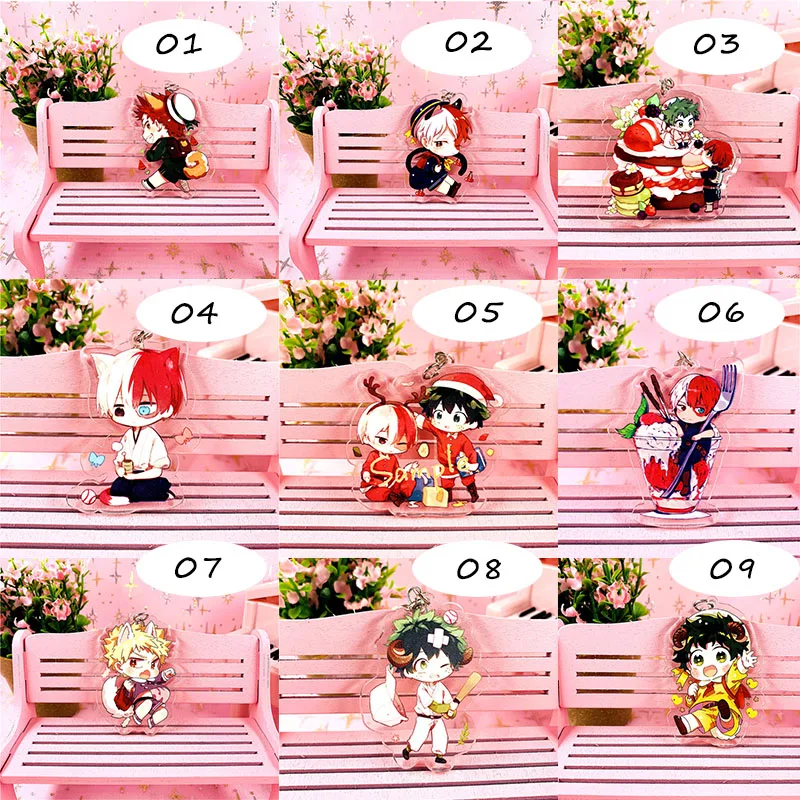 Милый брелок для ключей с героями мультфильмов Наруто/моя геройская академия