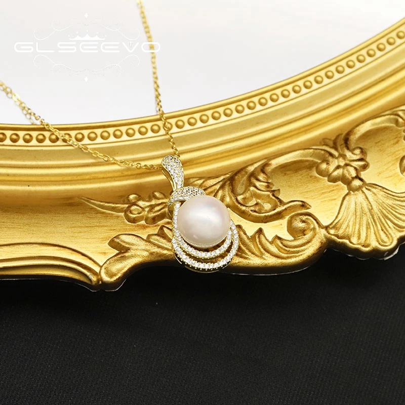 Glseev Music Symbol Sterling Silver Natural Freshwater Pearl Necklace Women's Birthday Party Fashion Exquisite Jewelry GN0321 |
