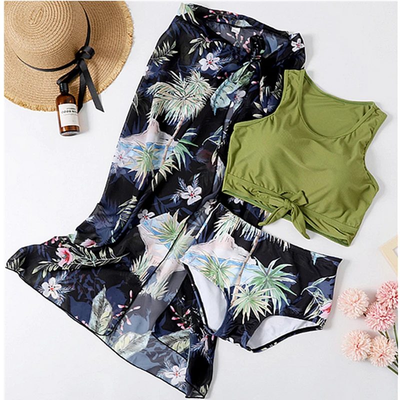 

STAERK 2020 Green print swimsuit Push-up bikini tankini Women Bikinis Swimming Suit Biquini Push Up Bikini Set Bathing Suit Badp