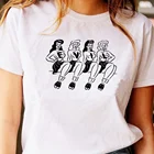 Женская Ретро-футболка Kuakuayu HJN, в стиле четверо злых девушек, симпатичная забавная хипстерская футболка в стиле гранж, футболка с рисунком
