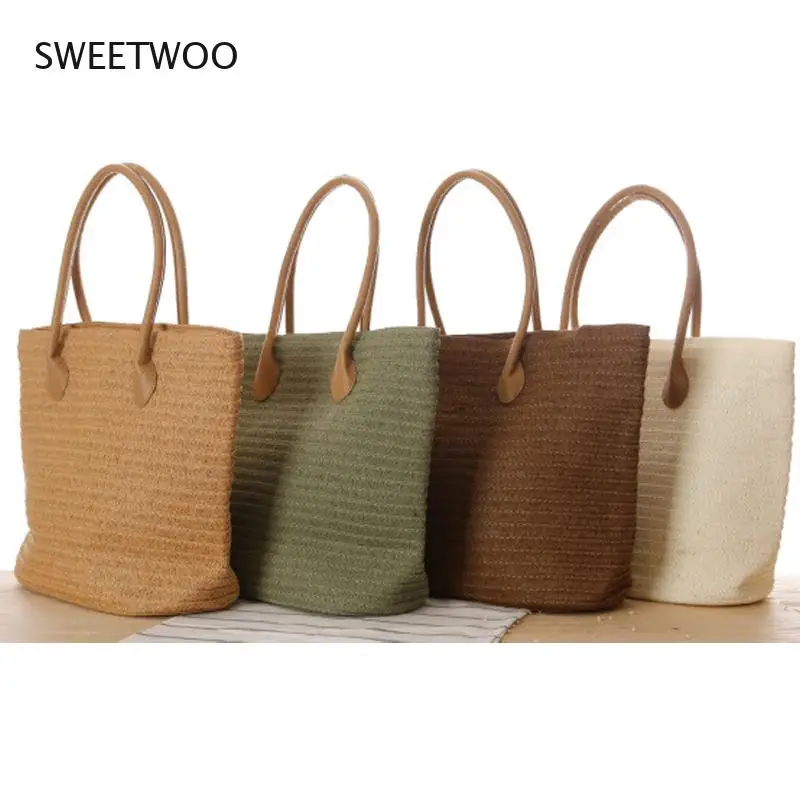

Straw single shoulder ladies bag Korean fashion simple travel leisure vacation beach woven female bag