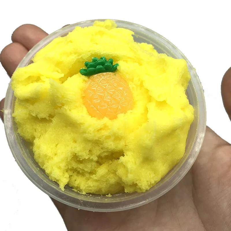 Ананас ошламованная смесь алеврита и глины пушистый Floam Slime игрушка для снятия стресса Ananas Ароматические игрушки слизь в подарок слизь в грязи шпатлевка Diy игрушка антистресс