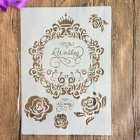 a4 29 21cm flowers crown rose diy stencils wall painting scrapbook coloring embossing album decorative paper card templatewall