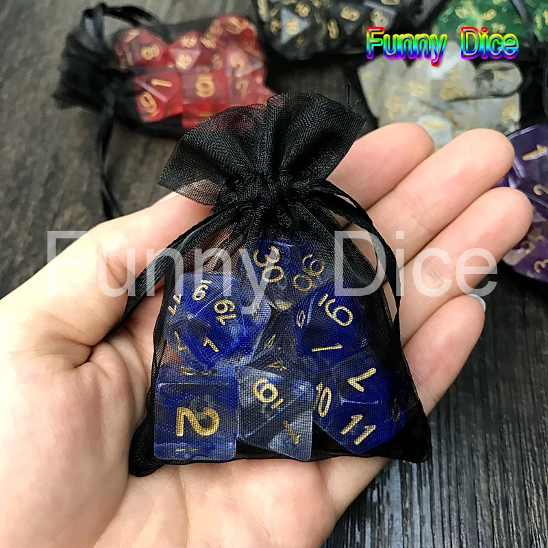 Многогранная Туманность 7 шт./компл. для D &amp d игры и сумки rpg игральные кости