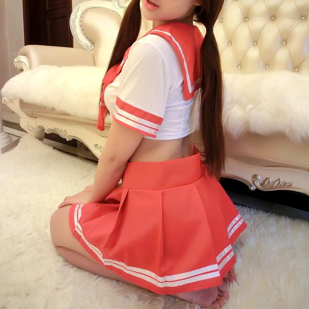 Униформа для студентов Женский пикантный милый кроп-топ мини плиссированная