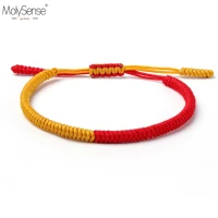 molysense tibetan yellow buddhist love lucky charm tibetan bracelets bangles for women men handmade knots rope budda bracelet