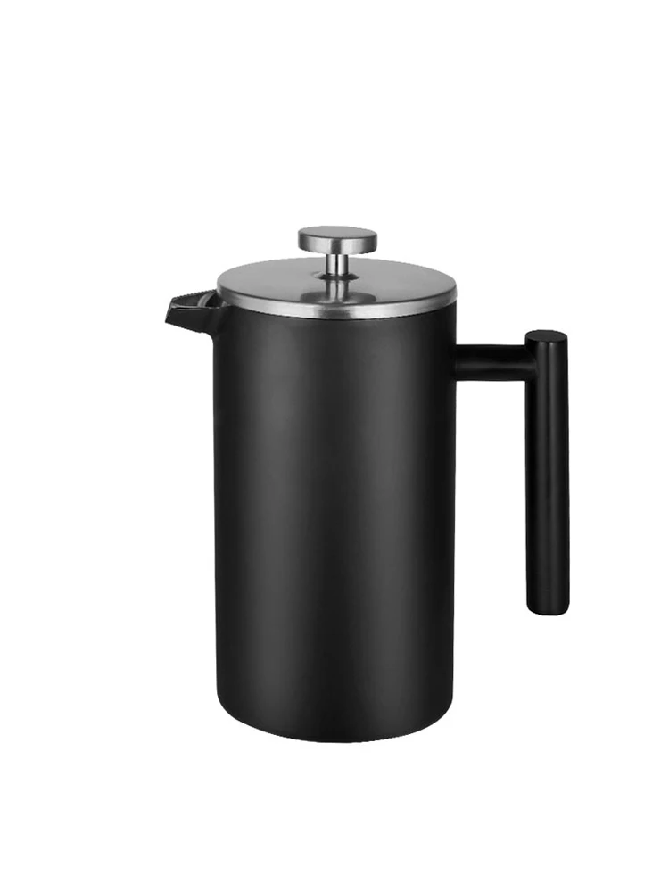 

French pressure pot household filter pressure coffee pot stainless steel French press hand brewed coffee pot durable French tea