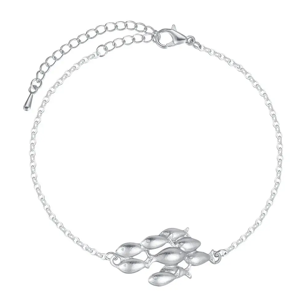 Женский браслет с маленькой рыбой Todorova милый в стиле Школа рыб эффектные