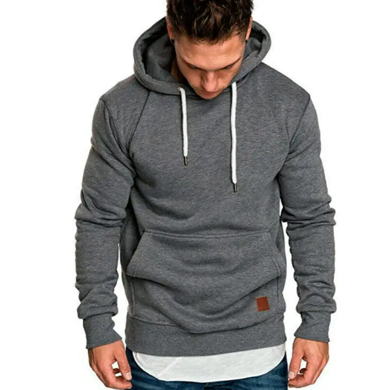 

Men's Black Drawstring High Street Cotton Hoodie Pullover Coat Sweatshirt Jackets Long Sleeve Hooded Outwear