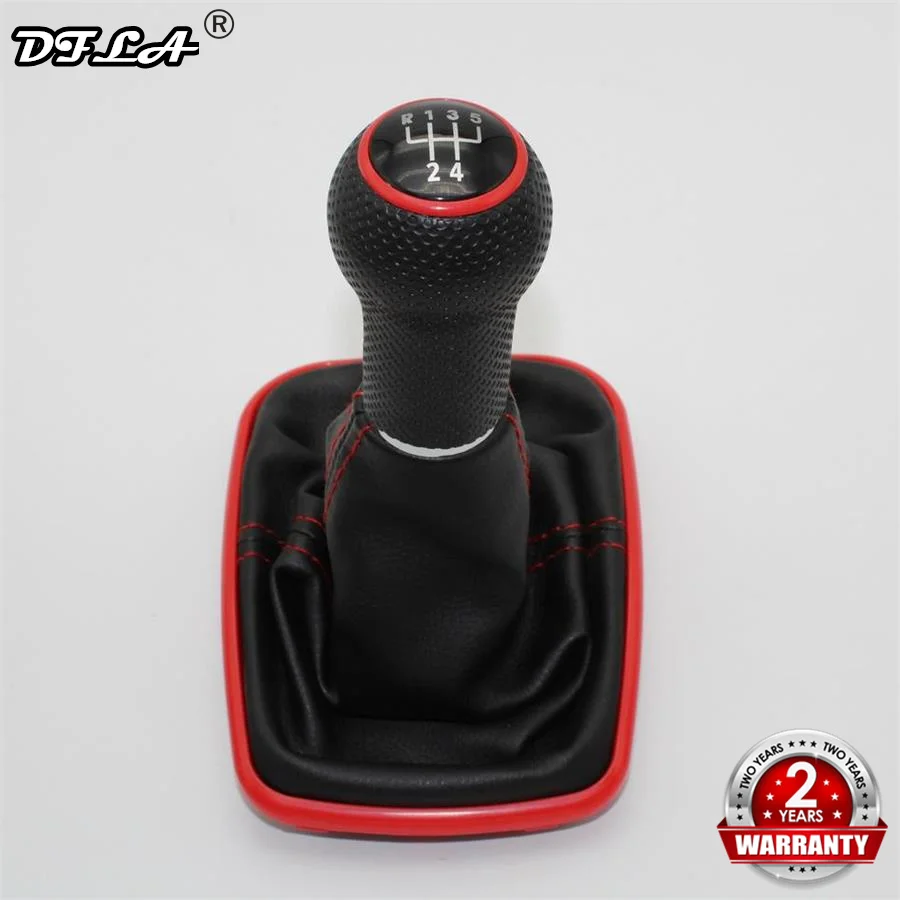 

Для Seat Leon 2000 2001 Toledo 2000 2000 2001, автомобильный Стайлинг, 5 скоростей, 23 мм, красная линия, ручка переключения передач с кожаным ботинком
