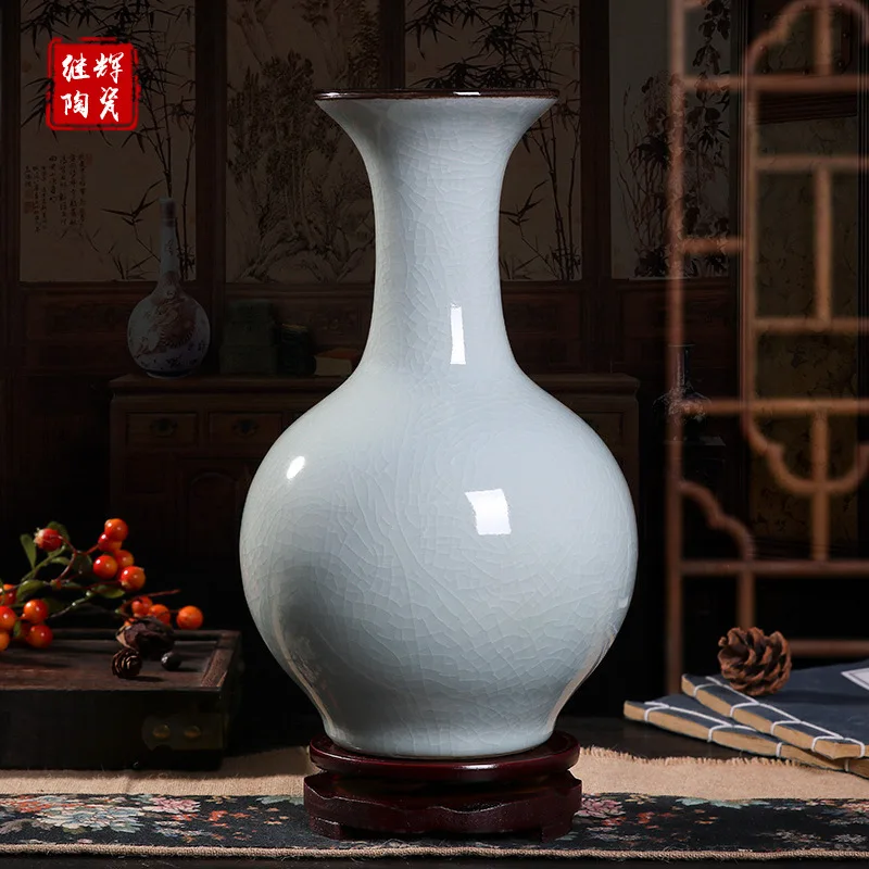 Новинка 2021 белая глазурованная треснувшая керамическая ваза Цзиндэчжэнь со
