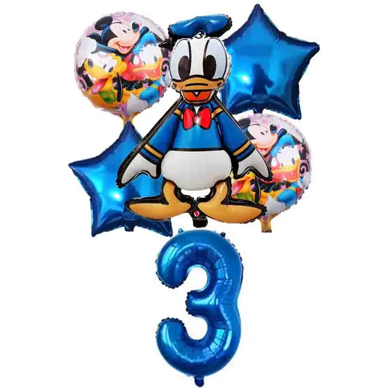 6 шт Дональд Дак воздушные шары Happy День рождения украшения Baby Shower поставки