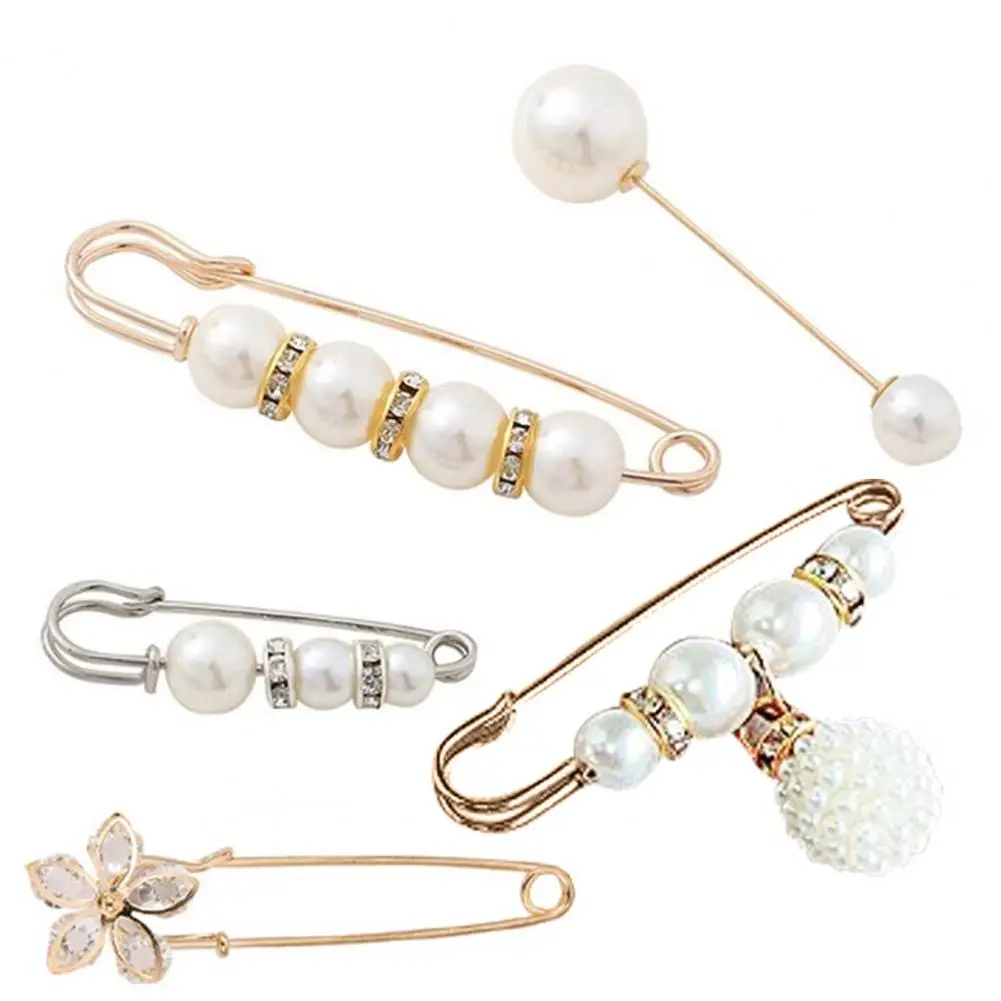 Брошь с жемчугом 5 шт./компл. затягивающая булавка для пояса декоративная