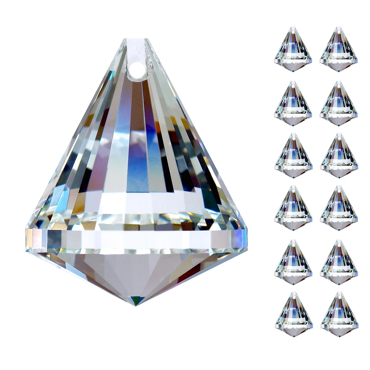 

GOLDENHAITAI 12pcs/set 30/40mm Crystal Chandelier Diamond Faceted Ball Glass Prism Sun Catcher Hanging Pendant DIY Accessories
