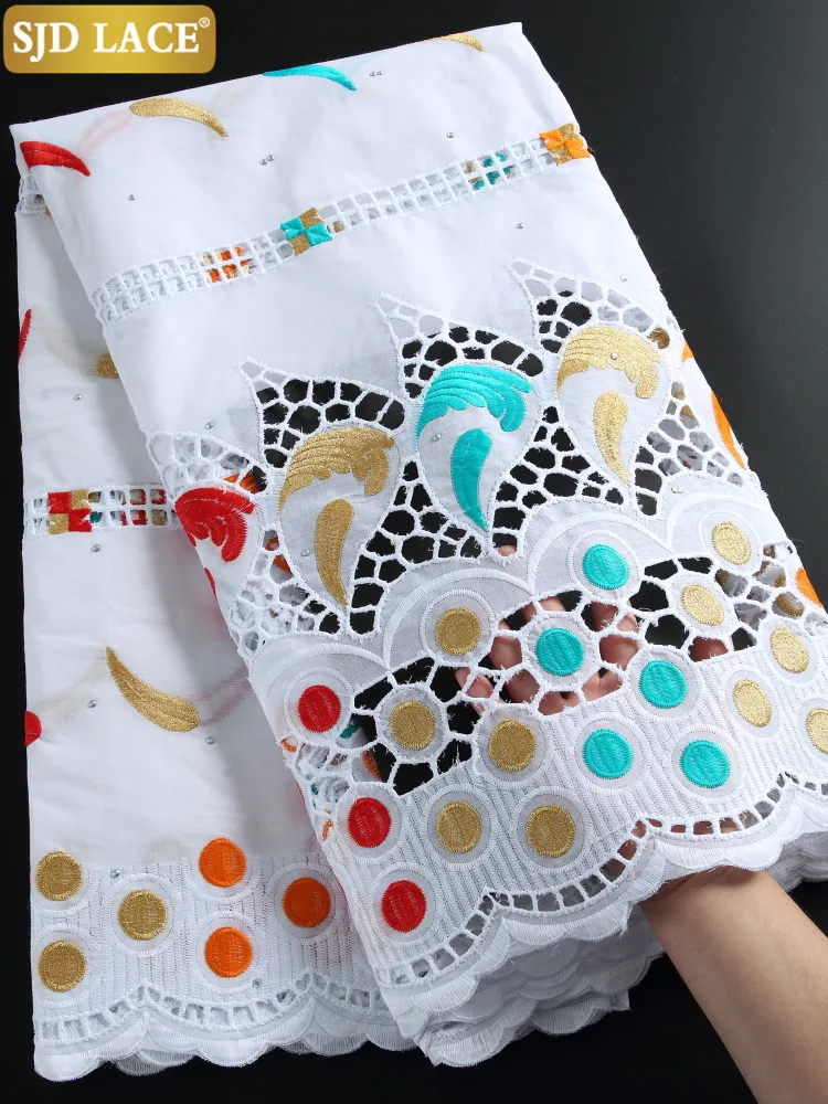 

SJD LACE 2021Fashion Swiss Voile Lace In Switzerland Dubai Style African Lace Fabric Pure Cotton For Wedding Party MaterialA2261