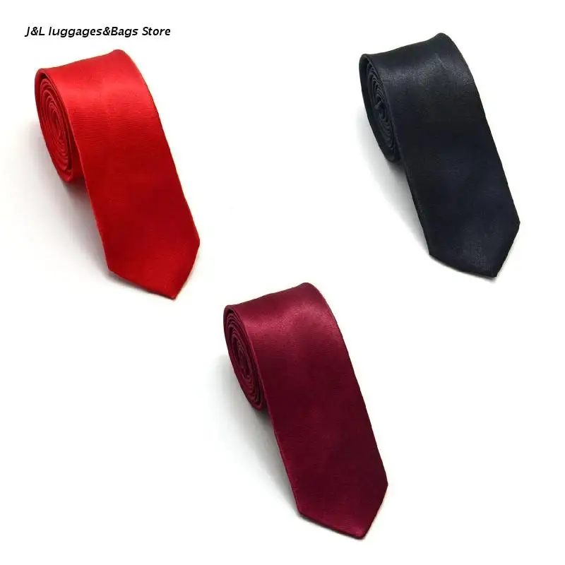 

Mens Slim Tie Fashion Satin Skinny Neckties for Men Boys Neckties in Imitation Silk for Wedding Party Multicoloured