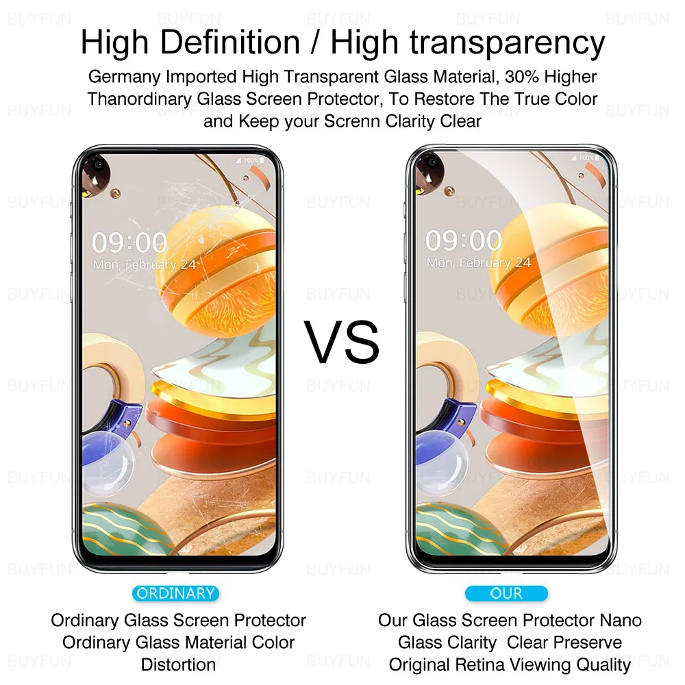 Стекло для LG K61 3 шт. устойчивое к царапинам защитное стекло K 61 искусственное HD