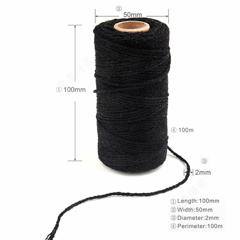 

1 Spool Cotton Baker Twine Rope DIY Twisted Cord Gift Packaging Accessories Packing Decoration Birthday Wedding Party Packaging