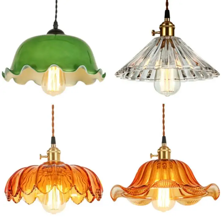 

Stained Glass Pendant Light Vintage Kitchen Hanging Lamps for Dining Room Lights Cafe Bar Home Lighting Fixtures Industrial Lamp