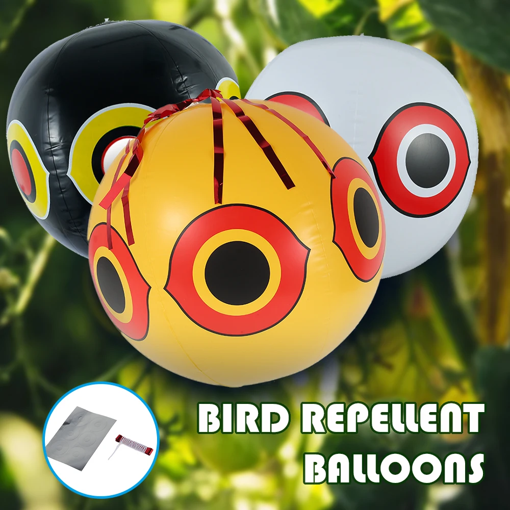 3pcs Orchard Bird Balloon Anti-bird Repellent Inflatable Scare Eye Balloon Repellent Pest Inflatable Ball Farm Orchard Protecto