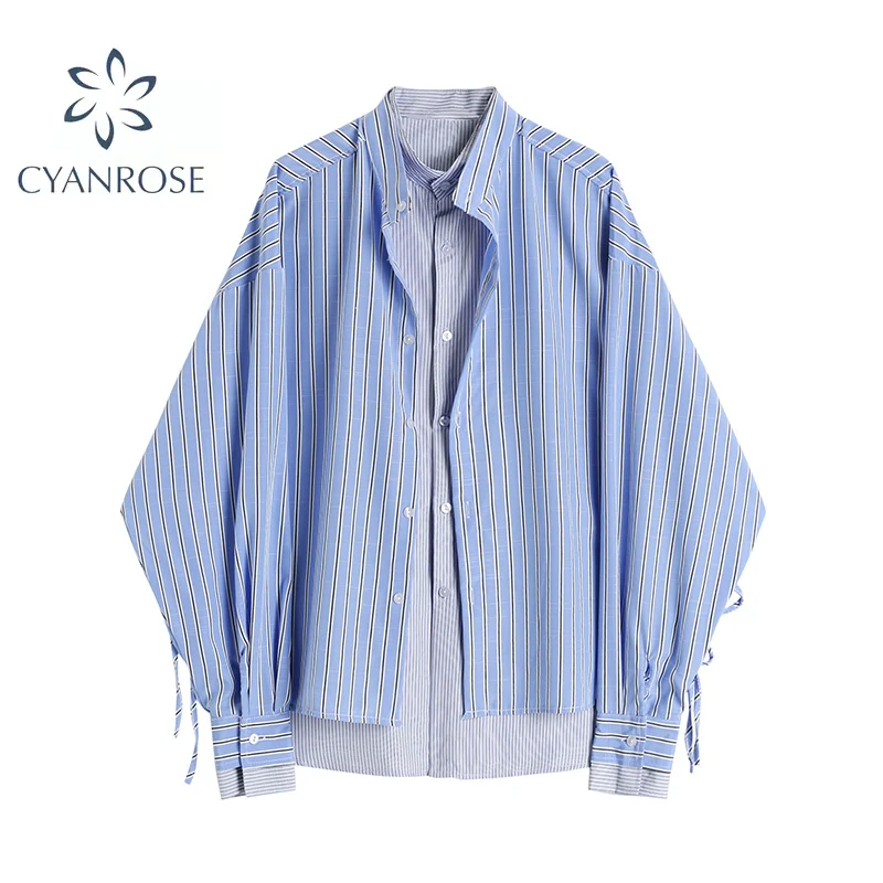 Женская двухслойная рубашка с длинным рукавом осенняя дизайнерская однобортная