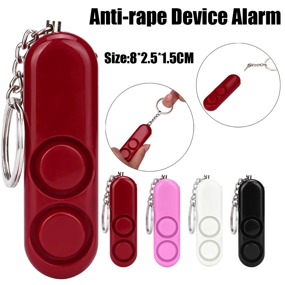 

130dB Self Defense Antirape Device Dual Speakers Loud Alarm Panic Safety Personal Security Keychain Women Portable Bag Pendant