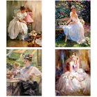 5D алмазная живопись, красивый портрет, сделай сам, квадратнаякруглая Алмазная вышивка, полная мозаика, вышивка крестиком