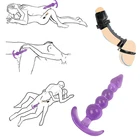 Силиконовые анальные шарики, фаллоимитатор-шарик, Анальная пробка, Стимулятор точки G, интимные игрушки для женщин пары, анальный массаж, Кольца для пениса, интимные товары