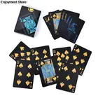 55 шт.компл., креативный подарок, прочный пластиковый ПВХ покер, водонепроницаемые черные игральные карты